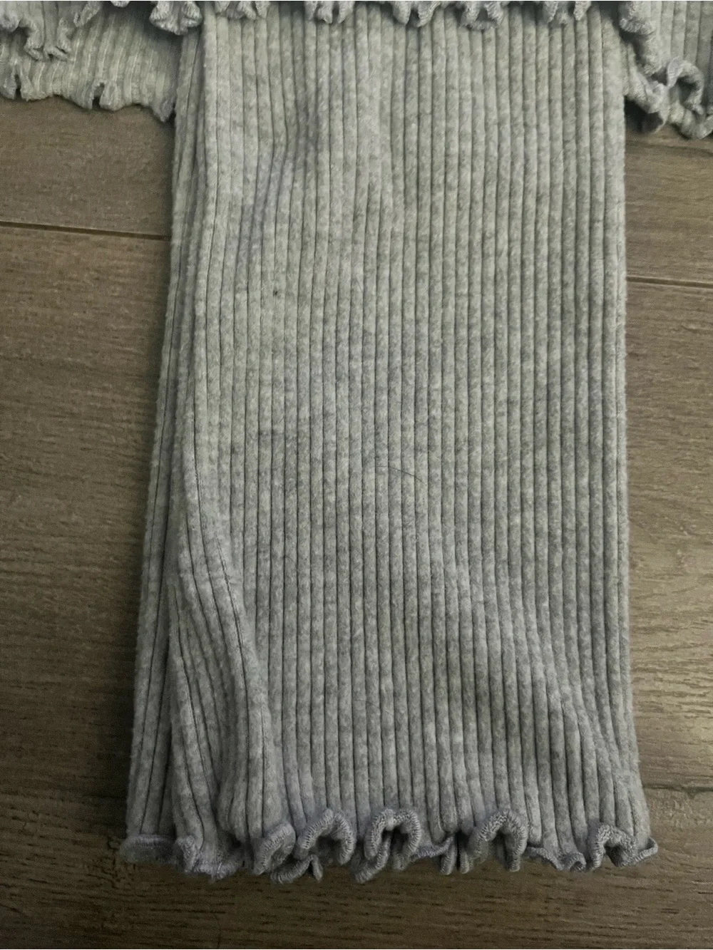 Old Navy Girls' Light Gray Ribbed Long-Sleeve Set - Size 18-24 months